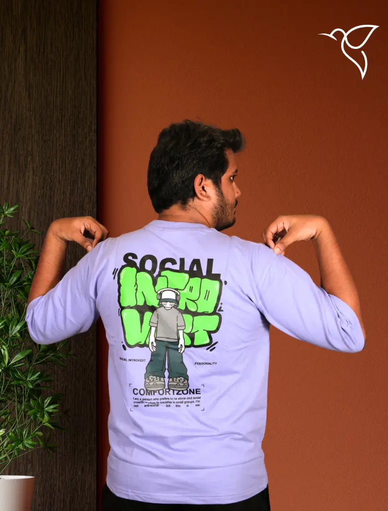 Introvert Lavender Men Drop Shoulder