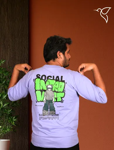 Introvert Lavender Men Drop Shoulder