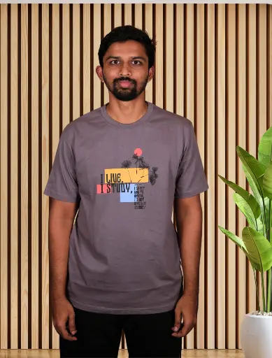 Live Study Gery Men T Shirt