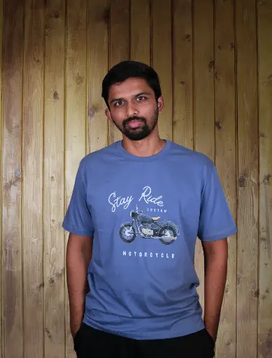 Bike Steel Blue Men T shirt
