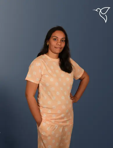 Orange Flower Women Co-Ord Set